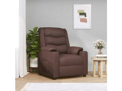 Elektrické masážní křeslo hnědé umělá kůže 3143458