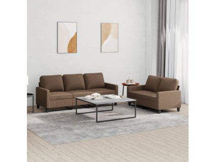 2dílná sedací souprava s poduškami hnědá textil 3201463