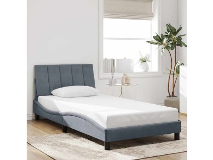 Rám postele bez matrace Hanko tmavě šedý 100 x 203 cm samet 3207876