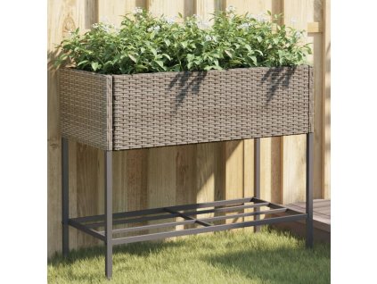 Zahradní truhlíky s policí 2 ks šedé 90 x 40 x 75 cm 3210509