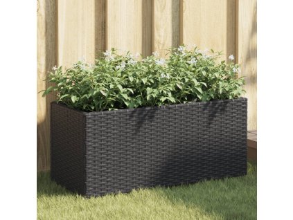 Zahradní truhlíky se 2 květináči 2 ks černé 72 x 30 x 32 cm 3210528