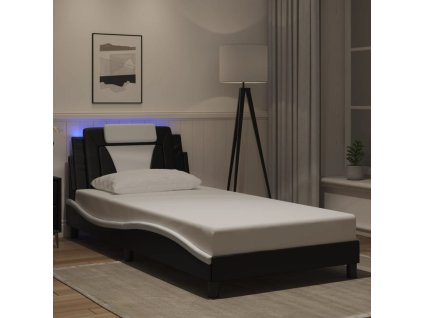 Rám postele Viana s LED bez matrace černý a bílý 100x200 cm 3214006