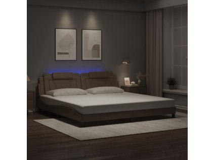 Rám postele Viana s LED bez matrace cappuccino 200 x 200 cm 3214047