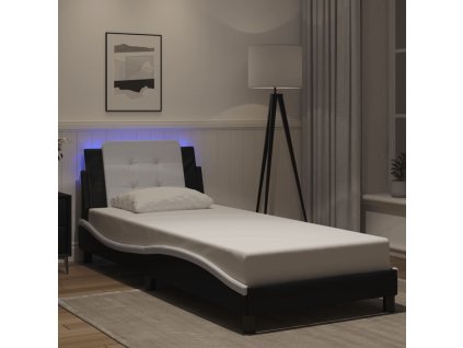 Rám postele s LED bez matrace Zadar černý a bílý 90x190 cm 3214080