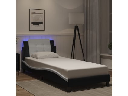 Rám postele s LED bez matrace Zadar černý a bílý 100x200 cm 3214094