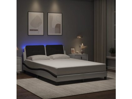 Rám postele s LED bez matrace Zadar bílý a černý 120x200 cm 3214102
