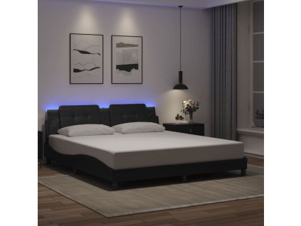 Rám postele s LED bez matrace Zadar černý 180 x 200 cm 3214124