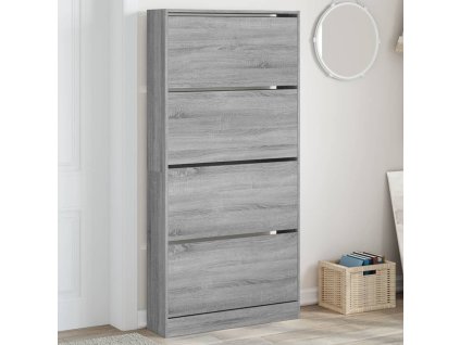 Botník se 4 výklopnými zásuvkami šedý sonoma 80 x 21 x 163,5 cm 3214369