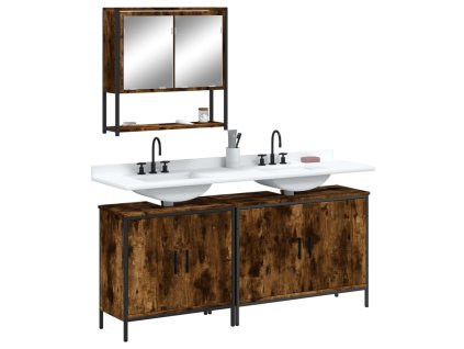 3dílný set koupelnového nábytku kouřový dub kompozitní dřevo 3214672