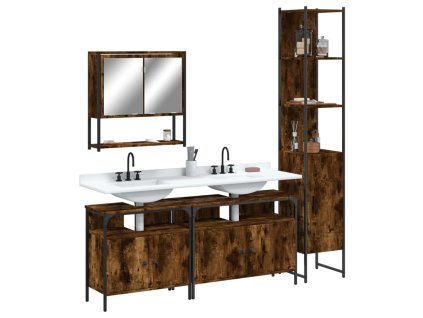 4dílný set koupelnového nábytku kouřový dub kompozitní dřevo 3214687