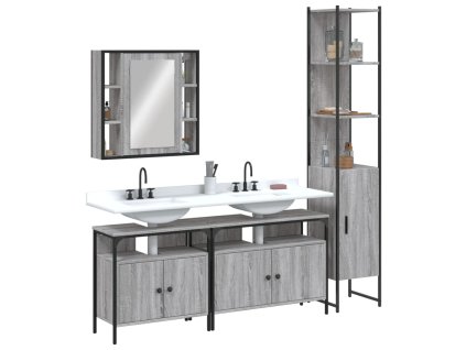 4dílná koupelnová sestava šedá sonoma kompozitní dřevo 3214748