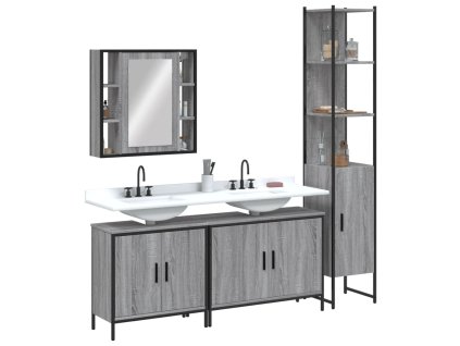 4dílná koupelnová sestava šedá sonoma kompozitní dřevo 3214753