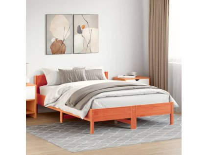 Postel bez matrace voskově hnědá 160 x 200 cm masivní borovice 3216196