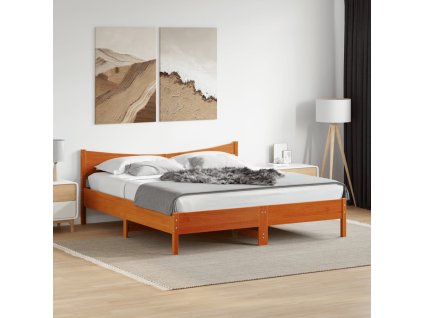 Postel bez matrace voskově hnědá 180 x 200 cm masivní borovice 3216362
