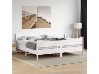 Postel bez matrace bílá 180 x 200 cm masivní borovice 3216373