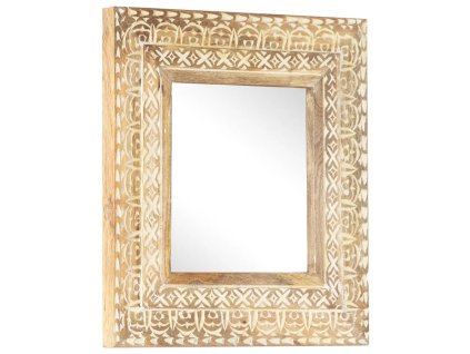 Ručně vyřezávané zrcadlo 50 x 50 x 2,6 cm masivní mangovník 321644