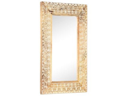 Ručně vyřezávané zrcadlo 80 x 50 x 2,6 cm masivní mangovník 321645