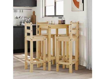 5dílný barový set masivní borové dřevo 3217069