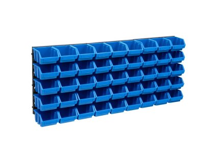 48dílná sada skladovacích zásobníků nástěnné panely modročerná 150805