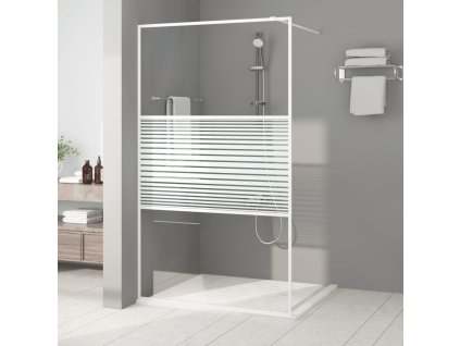 Sprchová zástěna walk-in bílá 115 x 195 cm čiré ESG sklo 152153