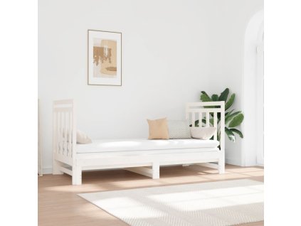 Výsuvná postel bílá 2x (90 x 190) cm masivní borovice 3124773