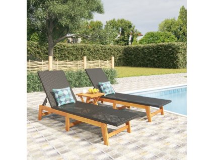 3dílná zahradní sedací souprava polyratan a masivní akácie 3154402