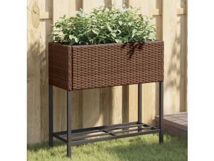 Zahradní truhlíky s policí 2 ks hnědé 70 x 28 x 70 cm 3210511