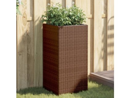 Zahradní truhlíky 2 ks hnědé 40 x 40 x 80 cm polyratan 3210520