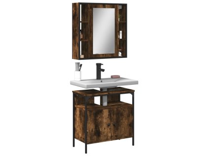 2dílný set koupelnového nábytku kouřový dub kompozitní dřevo 3214717