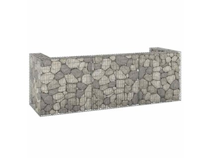 Gabionová zástěna pro popelnice pozinkovaná ocel 325x100x110 cm 151301