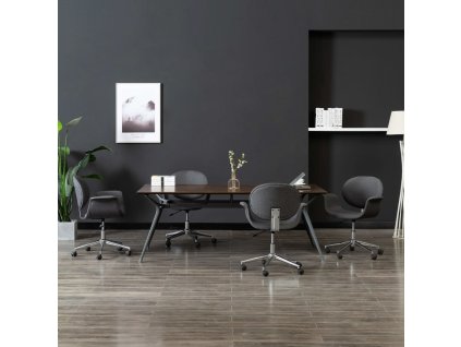 Otočné jídelní židle 4 ks šedé textil 3054864