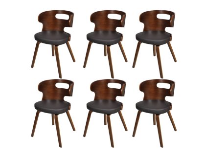 Jídelní židle 6 ks hnědé umělá kůže 270042