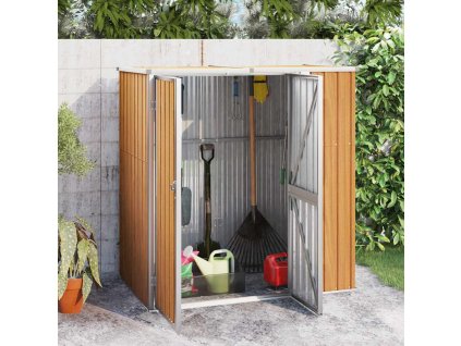 Zahradní kůlna na nářadí hnědá 161x89x161 cm pozinkovaná ocel 316212