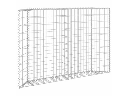 Gabionový vyvýšený záhon trapéz pozinkovaná ocel 150x20x100 cm 145654