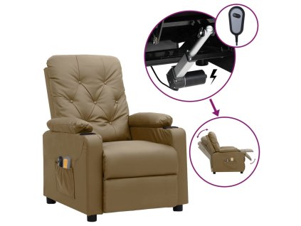 Elektrické masážní křeslo cappuccino umělá kůže 3098872