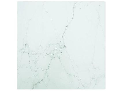 Stolní deska bílá 60 x 60 cm 6 mm tvrzené sklo mramorový design 322255