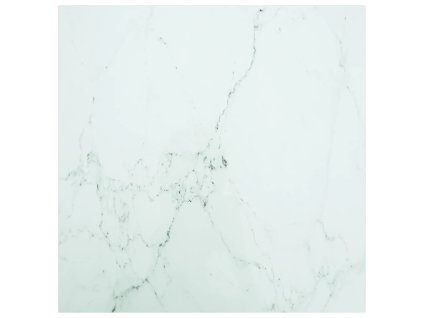 Stolní deska bílá 80 x 80 cm 6 mm tvrzené sklo mramorový design 322257