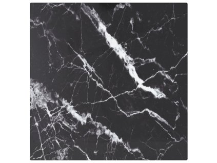 Stolní deska černá 30x30 cm 6 mm tvrzené sklo mramorový design 322268