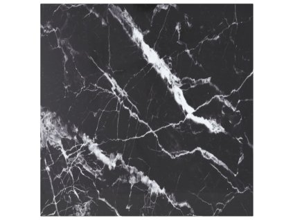 Stolní deska černá 80x80 cm 6 mm tvrzené sklo mramorový design 322273