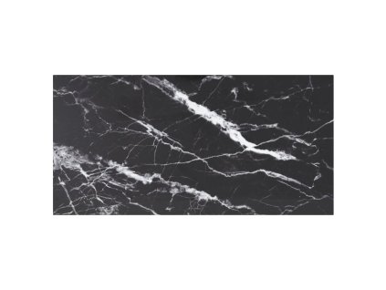 Stolní deska černá 100x50 cm 6 mm tvrzené sklo mramorový design 322274