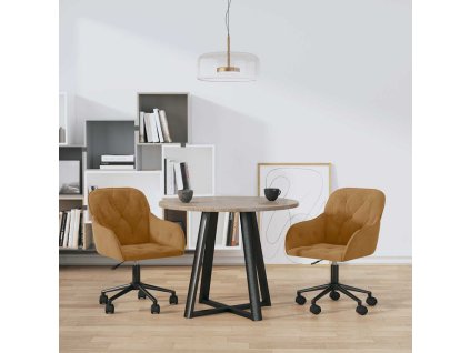 Otočné jídelní židle 2 ks hnědé samet 3103429