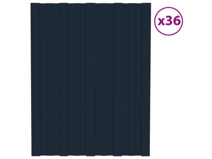 Střešní panely 36 ks pozinkovaná ocel antracitové 60 x 45 cm 317192