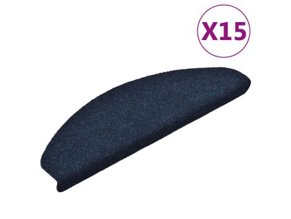 Schodové rohože samolepicí 15 ks 65 x 21 x 4 cm tmavě modré půlkulaté velké 322357
