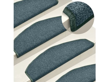 Schodové rohože 15 ks 65 x 24 x 4 cm tmavě zelené, půlkulaté, velké 322361