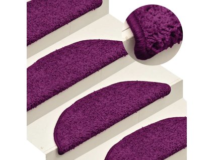 Schodové rohože 15 ks 56 x 17 x 3 cm růžové, půlkulaté 322380