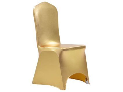 Potahy na židle 6 ks napínací zlaté 133556