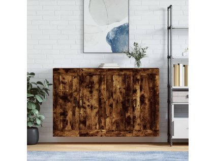 Nástěnné skříňky 2 ks kouřový dub kompozitní dřevo 3198022