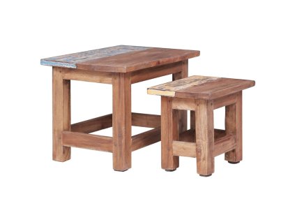 Hnízdové stolky 2 ks masivní mahagonové dřevo 283922