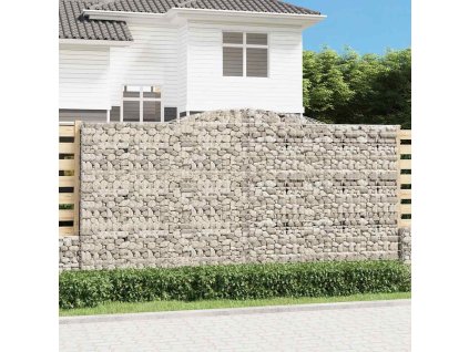 Klenuté gabionové koše 10ks 400x50x200/220cm pozinkované železo 3147069