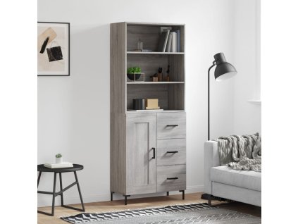 Skříň highboard šedá sonoma 69,5 x 34 x 180 cm kompozitní dřevo 3190027